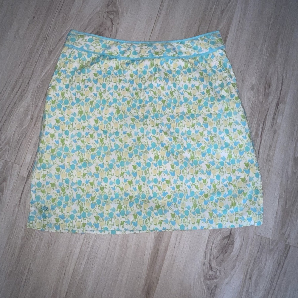 Lilly Pulitzer Skirt Sz 8 Skort Tulips Flowers Golf Resort Cruise Beach Tennis
